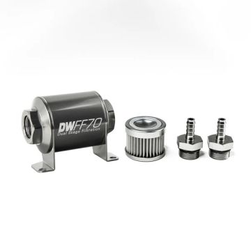 DeatschWerks In-Line Fuel Filter Kit 5/16IN 10 Micron 70mm