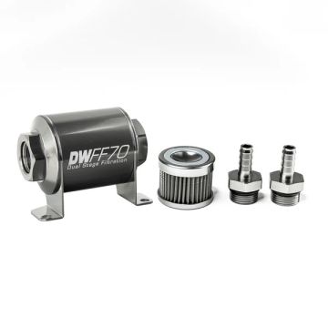 DeatschWerks In-Line Fuel Filter Kit 3/8IN 40 Micron 70mm