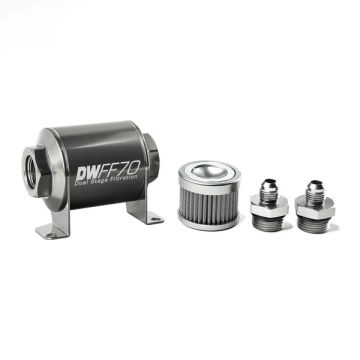 DeatschWerks In-Line Fuel Filter Kit -6AN 100 Micron 70mm