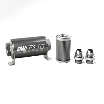 DeatschWerks In-Line Fuel Filter Kit -10AN 100 Micron 110mm