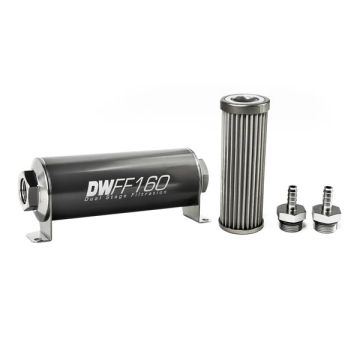 DeatschWerks In-Line Fuel Filter Kit 5/16IN 40 Micron 160mm