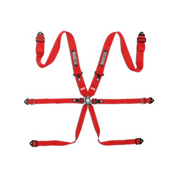 Sparco BRN0054B0.R Competition H-3 6 Punkt Sicherheitsgurte FIA 8853-2016 Rot