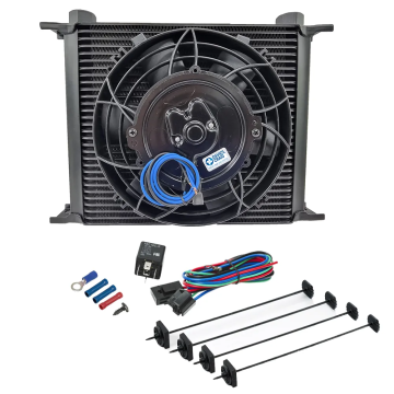 Davies Craig DC608 Universal Engine Trans Oil Cooler 50mm 30-Row AN10 8"Fan Combo 12V