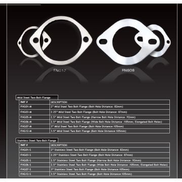 Stainless steel exhaust flange XForce 2.5" 2 Bolt