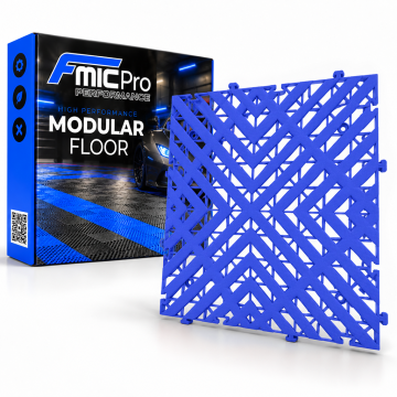 Modularer Plattenboden FMIC.Pro für Garage und Werkstatt 40x40cm 30mm Blau