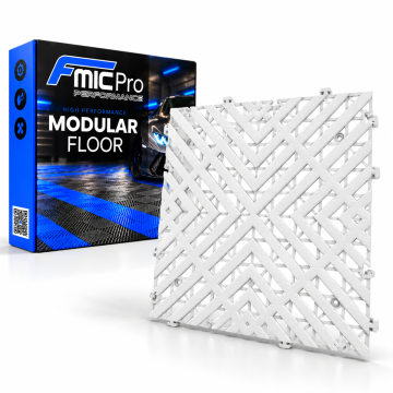 Modularer Plattenboden FMIC.Pro für Garage und Werkstatt 40x40cm 30mm Weiß