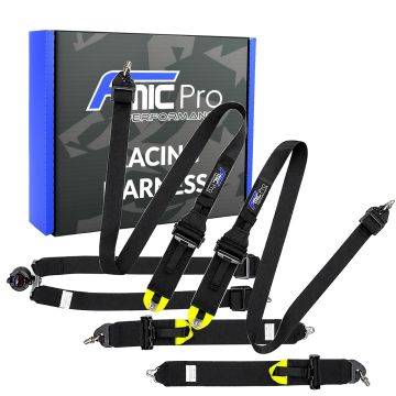 Racing Harness for HANS FMIC.Pro FIA 2031 8853-2016 6-Point (2+3)"x 3" Black