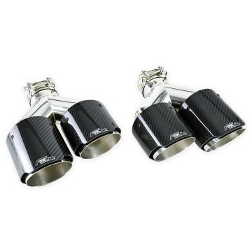 Doppel-Endrohr-Set FMIC.Pro Carbon glänzend 89mm Spitze 63mm Anschluss
