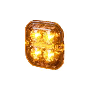 LED Warn und Positionsleuchte Purelux Ultra Slim Square Orange / Rot 60mm 12V 24V 8W