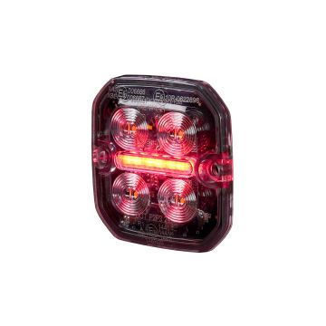 LED Warn und Positionsleuchte Purelux Ultra Slim Square Weiß / Rot 12V 24V 60mm 8W