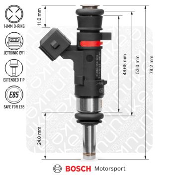 Nuke Performance Bosch Injector 627cc 53mm EV14S 4pcs Flow Matched