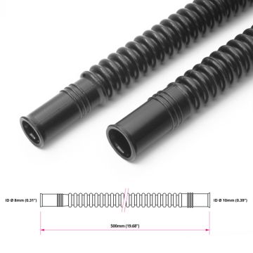 Nuke Performance Convoluted Nylon In-Tank Fuel Hose 8 / 10mm 500mm Black