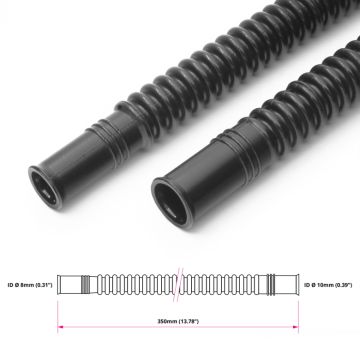 Nuke Performance gewellter schwarzer Nylon-In-Tank-Kraftstoffschlauch 350 mm