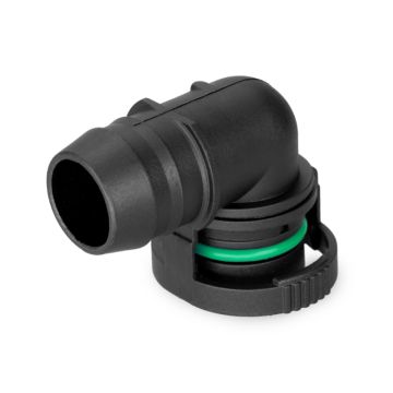 Nuke Performance BQL 22 Male to Convoluted Hose 90 Degree