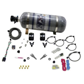 Dual Nozzle Nitrous System with 12Lb Carbon Bottle for GM TBI ALL (50-75-100-125HP) Nitrous Express NX 20218-12