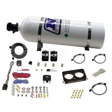 4 Valve Nitrous Plate System-Stock Throttle Body with 15Lb Bottle for Ford Nitrous Express NX 20950D-15