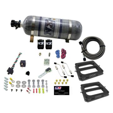 Dual 4500 Conventional Plate System Gasoline Pro-Power 100-500Hp with 12Lb Carbon Bottle Nitrous Express NX 50270-12