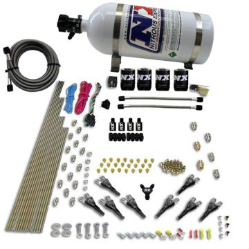 8-Cyl Shark Direct Port 4 Solenoids with 10LB Bottle (200-500Hp Jetting) 10LB Nitrous Express NX 90006-10