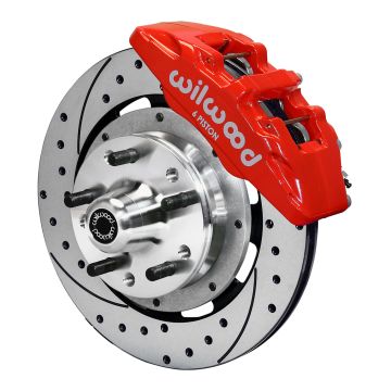 Wilwood 140-12947-DR Forged Dynapro 6 Big Brake Front Brake Kit 12.19 Drilled Red for Ford
