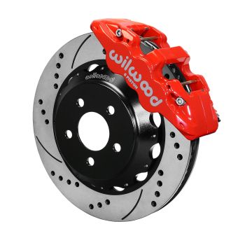 Wilwood 140-13886-DR AERO6 Big Brake Front Brake Kit 14.00 Drilled Red for Ford