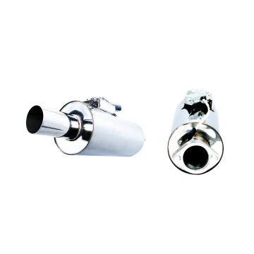 Round body muffler XForce with Varex system 17,78cm x 38,1cm