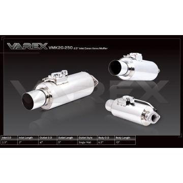 Round body muffler XForce with Varex system 16,51cm x 38,1cm  