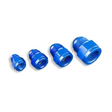 Adapter AN12 male to AN10 female JIC reducer hose fitting Blue