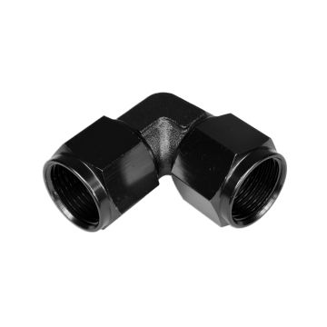 Adapter AN4 90' female-female coupler hose fitting Black
