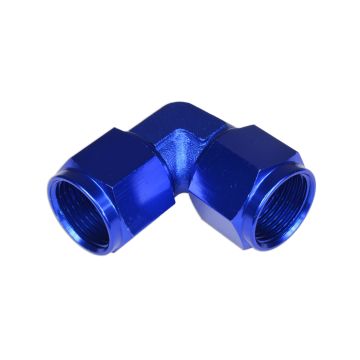 Adapter AN4 90' female-female coupler hose fitting Blue
