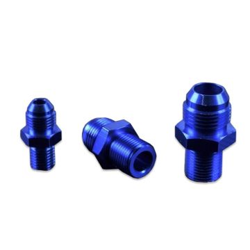 AN-6 AN6 JIC Flare to 3/8 NPT straight hose fitting adapter Blue