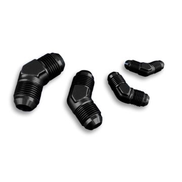 Adapter AN6 45' male-male coupler hose fitting Black