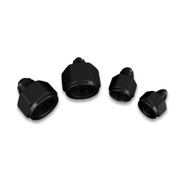 Adapter AN6 female to AN4 male JIC reducer hose fitting Black