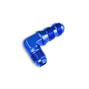 Adapter AN8 JIC bulkhead 90' male fuel hose fitting Blue