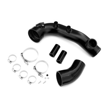 Charge pipe BMW N54 135i 335i 1M with flange for BOV 50mm Schwarz