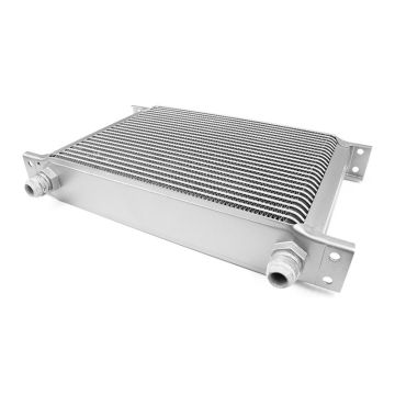 Oil cooler male 25-row Male threads 7/8" (AN10) Silver