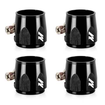 Mishimoto MMHXF-04-4-BK Aluminum AN4 Hex Finishers Black