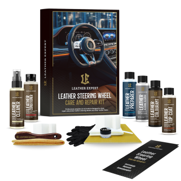 Leather Expert Steering Wheel Care And Repair Kit black satin leather steering wheel restoration set 305ml
