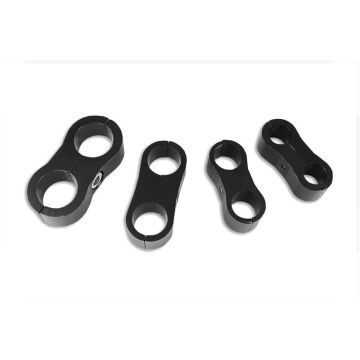 AN4 DUAL CLIPS Hose Fuel lines Clamp Cable Black