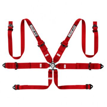 Sparco 04818RH1 Gurtzeug 6pts Rot FIA Genehmigt 8853-2016