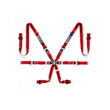 Sparco Gurtzeug H-9 Evo 6-Punkte 2" Rot FIA Genehmigt 8853-2016