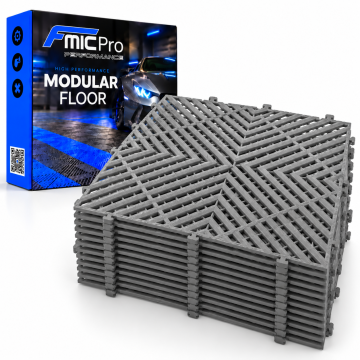 Modularer Plattenboden FMIC.Pro für Garage und Werkstatt 40x40cm 20mm Grau 44 Stück