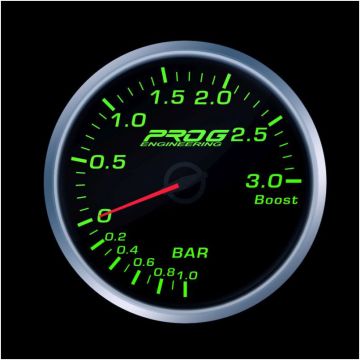 Wskaźnik Pro G Race Series 2 RS, doładowania Boost 3 Bar GREEN 52mm