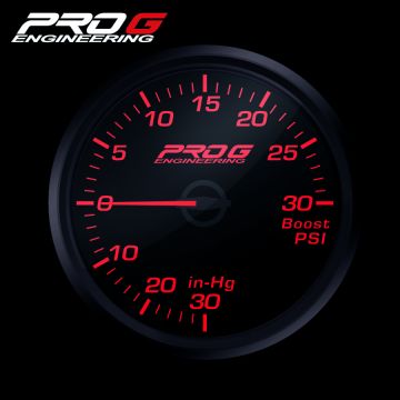 Wskaźnik Pro G Race Series RC, doładowania Boost 30 PSI RED 52mm