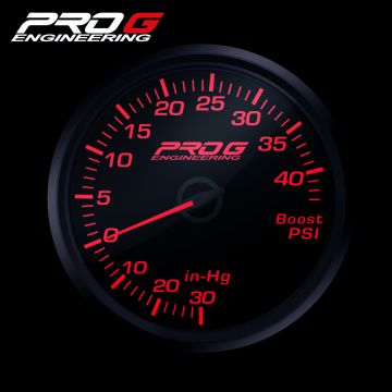 Wskaźnik Pro G Race Series RC, doładowania Boost 40 PSI RED 60mm