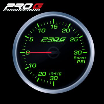 Wskaźnik Pro G Race Series RS, doładowania Boost 30 PSI GREEN 60mm