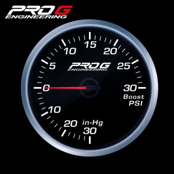 Wskaźnik Pro G Race Series RS, doładowania Boost 30 PSI WHITE 60mm