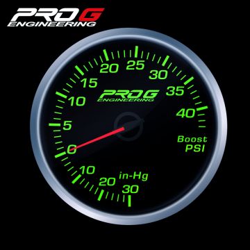 Wskaźnik Pro G Race Series RS, doładowania Boost 40 PSI GREEN 60mm