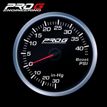 Wskaźnik Pro G Race Series RS, doładowania Boost 40 PSI WHITE 52mm