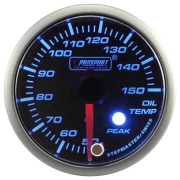 Prosport oil temperature Indicator Stepper Motor Peak series 52mm Blue