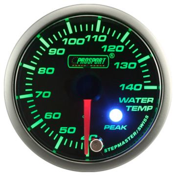 Prosport water temperature Indicator Stepper Motor Peak series 52mm Green